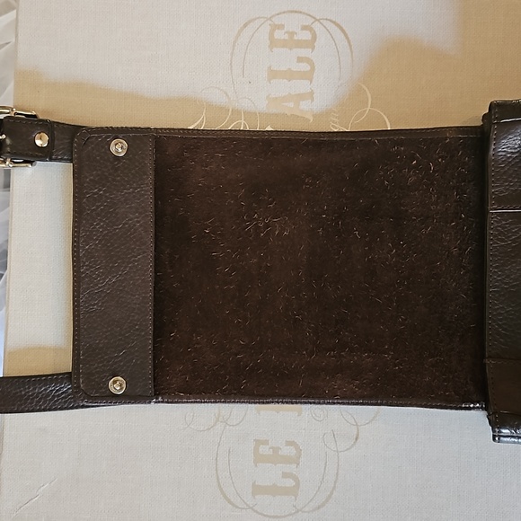 EUVC-Vintage Eddie Bauer Leather Dual Sided Crossbody Organizer Travel Bag Purse - Picture 8 of 16